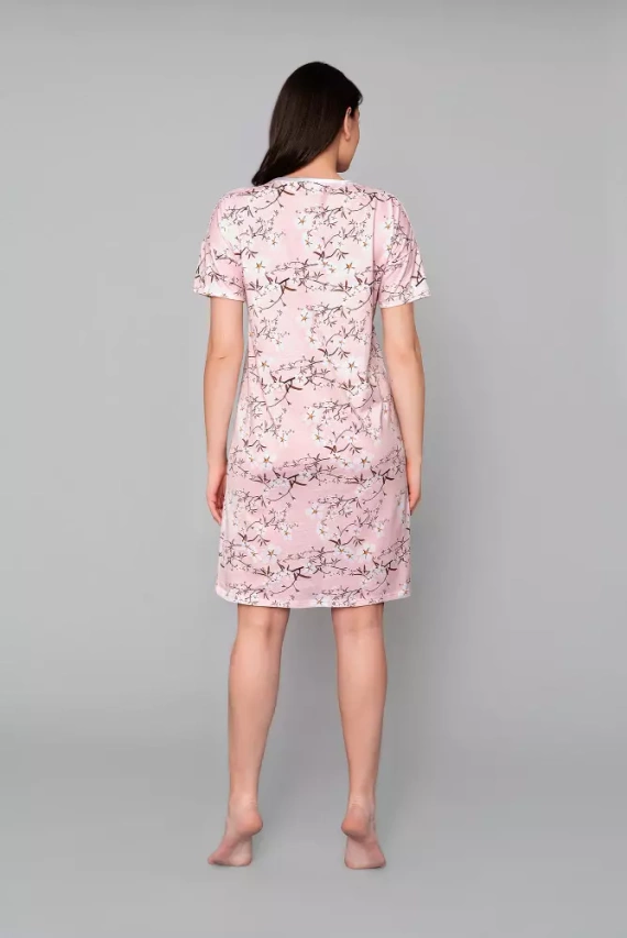 Alwa kurzärmeliges Nachthemd Italian Fashion - rosa Druck