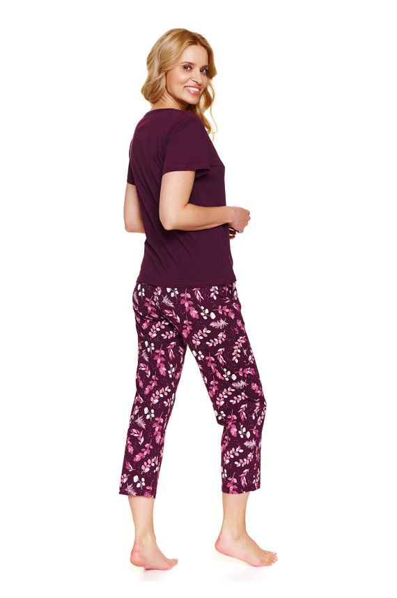 Doctor Nap 7267 – Baumwollpyjama für Damen in großen Größen | Polnische Produktion, 100 % Baumwolle – Burgunderrot