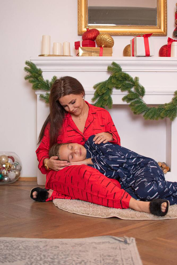 718 Madeleine Cat Love Damen Forex Pyjamas - rot