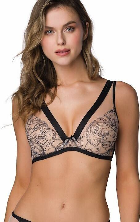 M-3900/11 Xanthe Push-up-BH Mattbeige-schwarz
