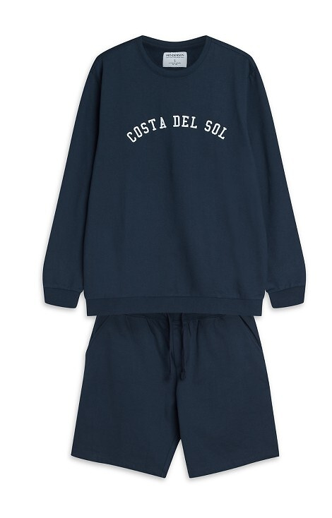 42637 Del Henderson Herrenpyjama – Marineblau