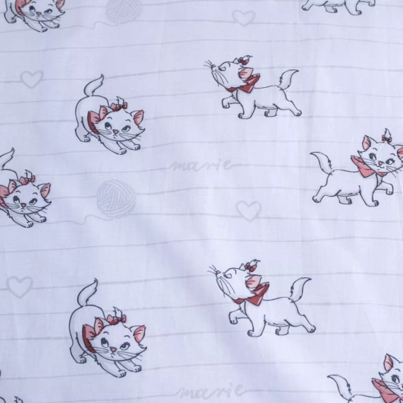 Marie Cat Bow Baumwollbettwäsche für ein Bett von Jerry Fabrics, grau