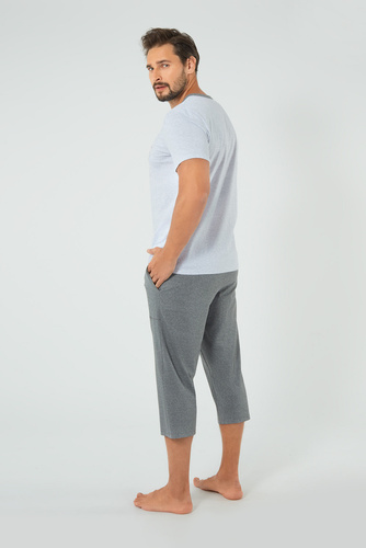 Junak Herren Kurzarm und 3/4 Hose Italienische Mode - j.mélange/r.melanÅ¼