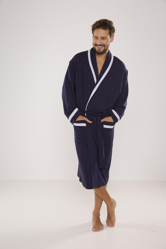 564 Bruno Herren Bademantel De Lafense - Denim