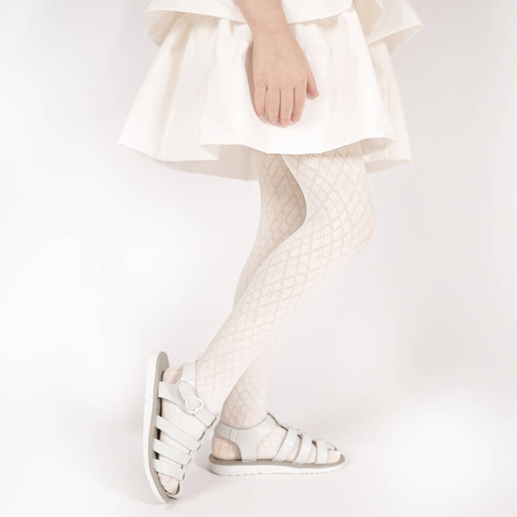 141803 W2 Nicol Jacquard-Strumpfhose – Creme