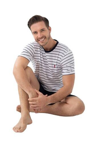 808 Luna Herrenpyjama – Marineblau