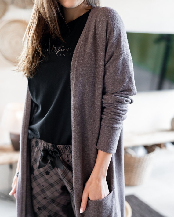 Sensis Reach For The Stars Damenpyjama – schwarzbraun