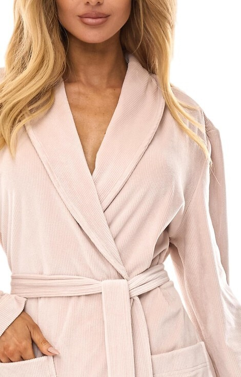 2510 Aura L&L langer Angora-Bademantel für Damen – weich, warm