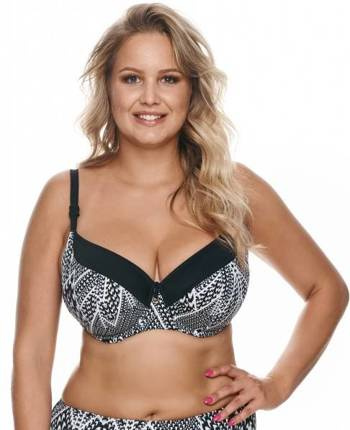 Fiji Big Lupoline Bade-BHs - schwarz und weiß