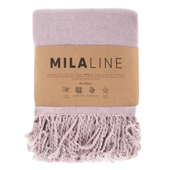 Acryl 4 Eurocurtains gewebte Decke mit Fransen, rosa