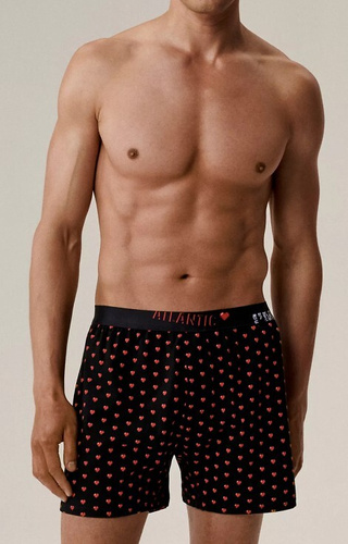 2GMB-011 Atlantic Herren-Boxershorts – Baumwolle, Herzdruck, 2er-Pack