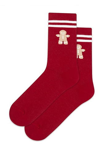 U04.N56 Gatta Weihnachtssocken – Unisex-Baumwollsocken mit Weihnachtsmotiv, Muster 997 rot