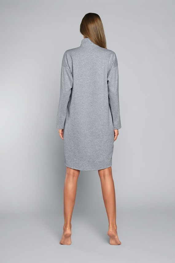 Grafi Damen Morgenmantel mit Reißverschluss Italian Fashion- melange 