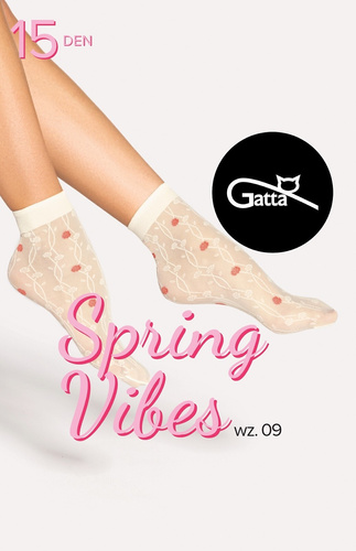 Spring Vibes wz.09 Damensocken 15 den Gatta -sabbia-rot