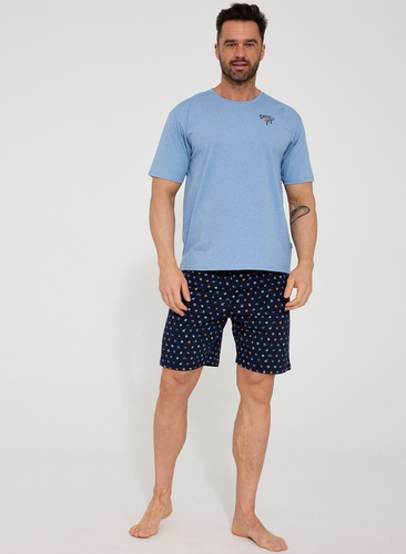 Herrenpyjama Sport 326/203 Cornette – Sommer Schlafanzug aus Baumwolle, kurzarm, Shorts, sportlich, atmungsaktiv & bequem