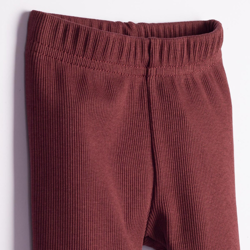 228019 Nicol FARMA Dunkelbraune, elastische Babyhose mit Rippstruktur