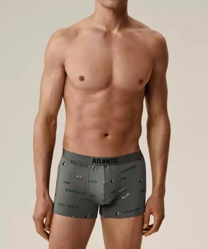 Herren Boxershorts 3MH-223/25 Schwarz-Khaki – Baumwolle, 3er-Pack, bequemer Schnitt
