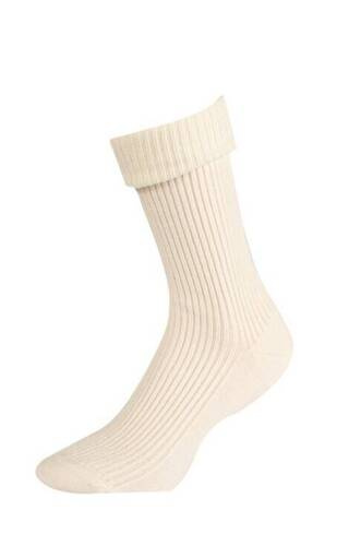 U84.139 Gestreifte Wollsocken für Damen von Wola – gebrochenes Weiß