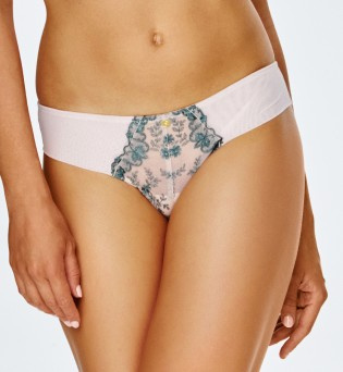 2550/2552 Lupoline Höschen - beige mit grünem Muster und transparentem Netz