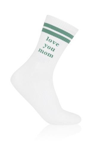 S183D Figaro Women's lange druckfreie Socken Italian Fashion - Schleifen