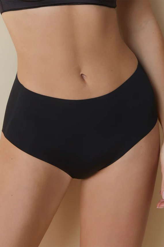 503 Damen-Slip „Maxi Braga Selene“, schwarz – hoher Bund, nahtlos, formend