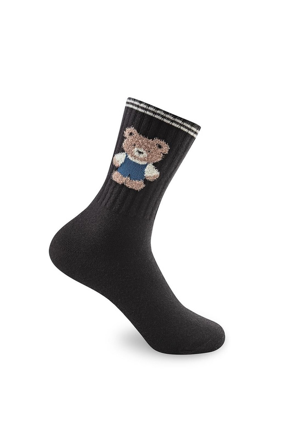 Be Snazzy SK-136 Damen-Socken Bären Schwarz Winter Weich Ohne Druck