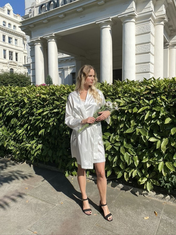 797 Klassischer Damenbademantel Forex - Perle