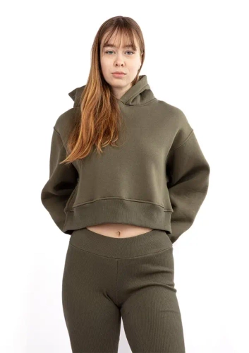 DK-K-B13 Dkaren Damen-Trainingsanzug-Set – Khaki