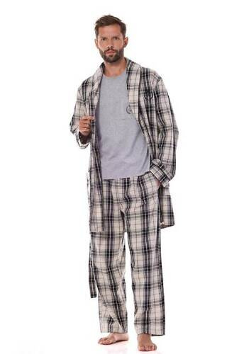 2473 Ben Herren-Flanellpyjama L&L – grau