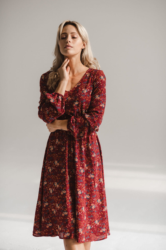 Umstands- und Stillkleid Lovely Dress Midi Milk&Love – bordeaux