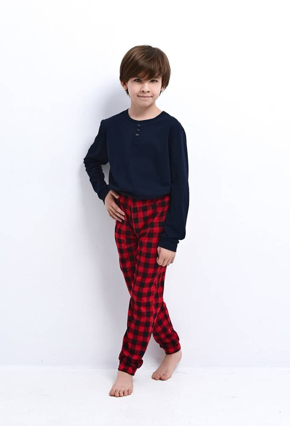 Louie Kids Sensis Schlafanzug für Jungen - navy blau