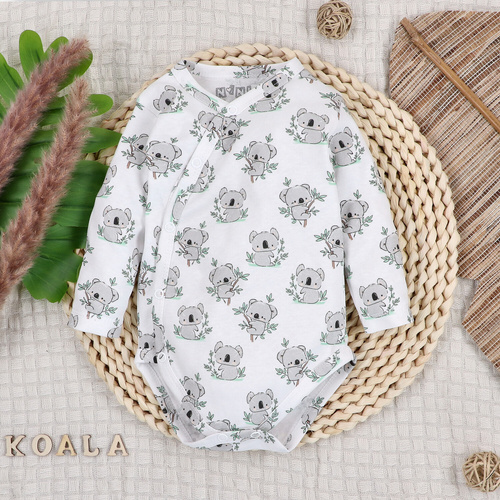 ABN-5201 Body zum Wickeln Nini Sweet Koala weiß 100% Bio-Baumwolle