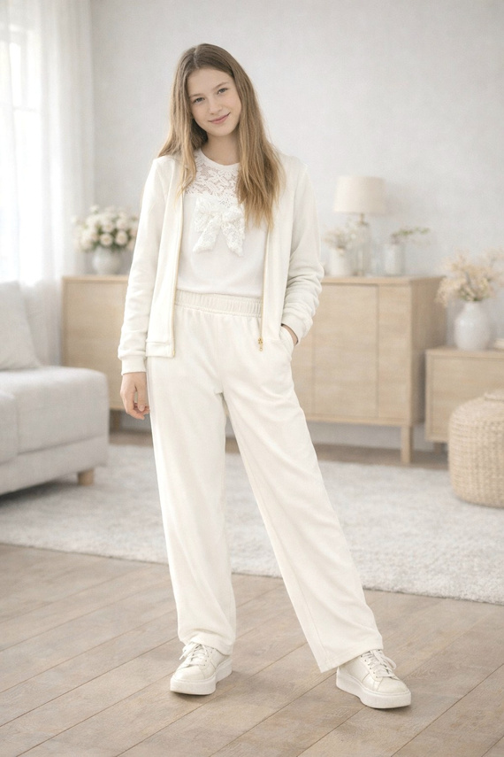 Mädchenbluse Eliza Bambarillo Spitze Schleife elegant