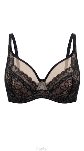 Unikat Sedina Soft Schwarzer weicher Spitzen-BH mit Bügeln