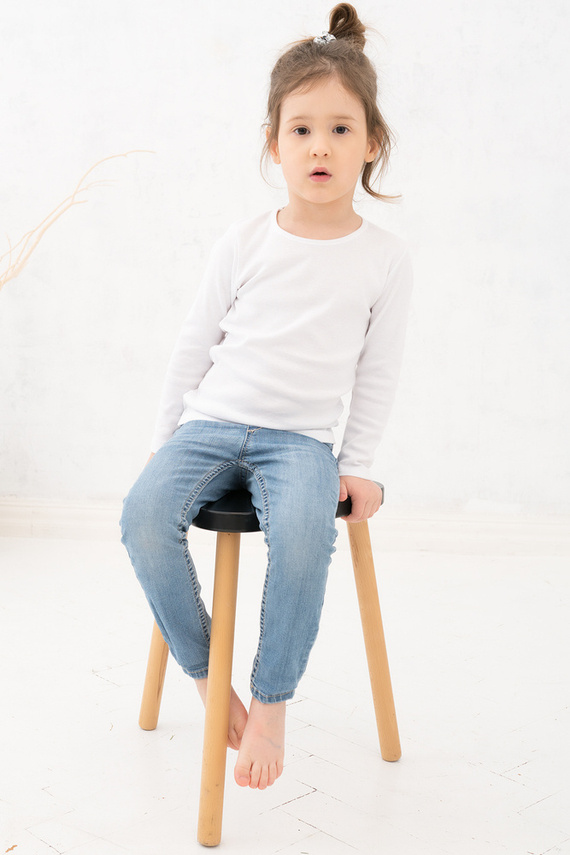 Tosia T-Shirt für Mädchen, langarm italienische Mode- weiß 