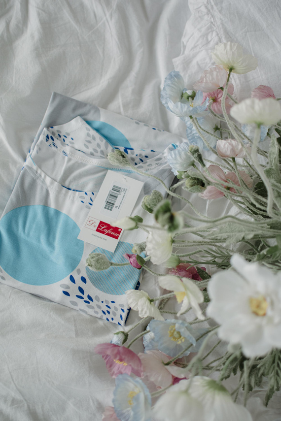 860 Amelia De Lafense Nachthemd - kurze Ärmel, weiche Viskose - türkis