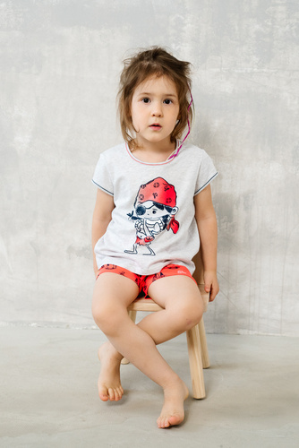 Marina Mädchen-Schlafanzug Italian Fashion - hell melange