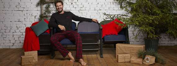 Zeman Italian Fashion Herren Schlafanzug - schwarz/print