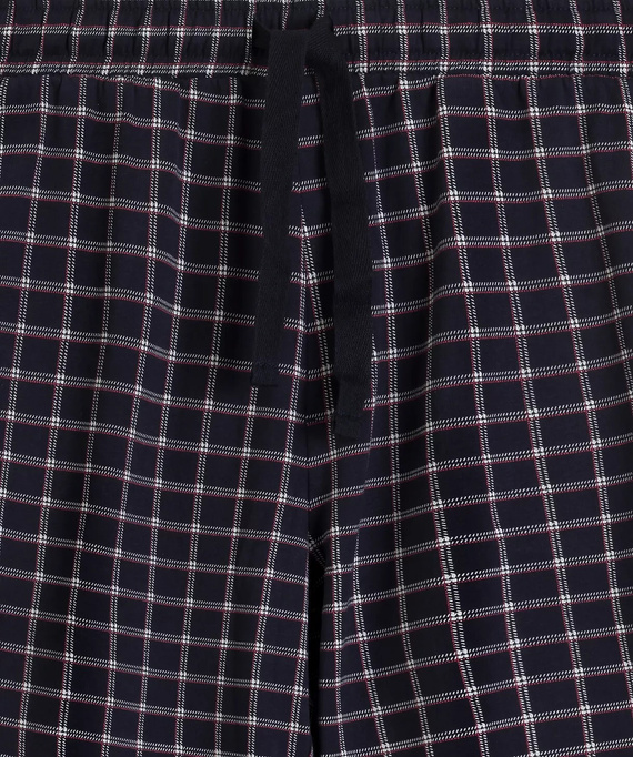 Atlantic NMP-404 Herren-Pyjama 100% Baumwolle Lange Hose kariert blau-dunkelblau