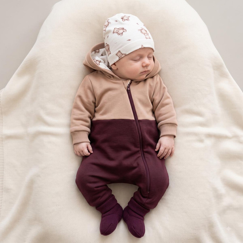 Nicol BENEK Overall mit Futter, Bärenmotiv + Lauflernschuhe, Braun