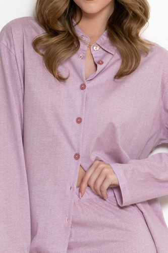 Damen-Pyjama Odessa 1821 Leveza rosa, 100% Baumwolle, mit Knöpfen zum Schließen