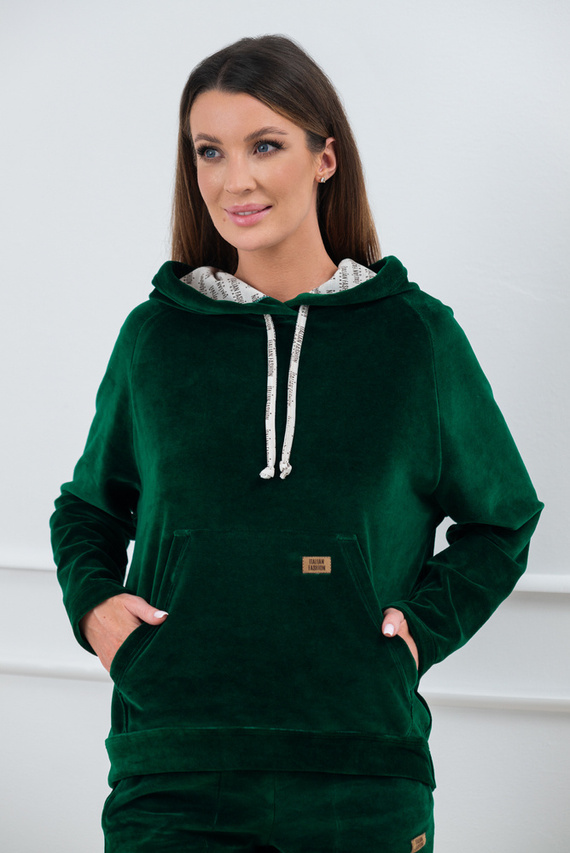 Oliw Damen Kapuzensweatshirt Italian Fashion - dunkelgrün