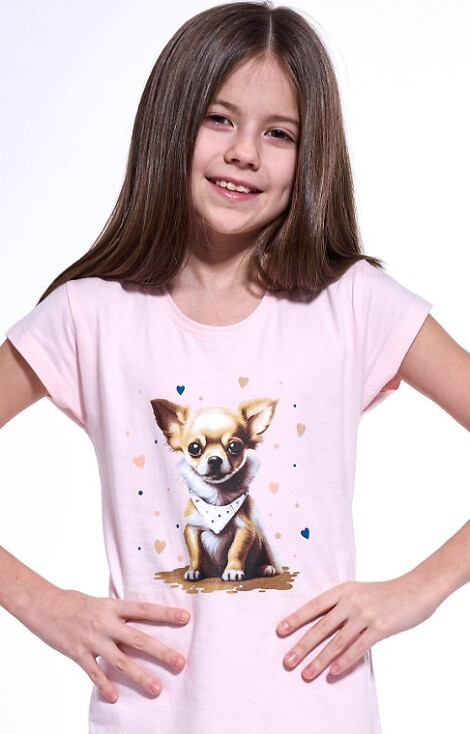 493/112 494/112 Chihuahua 2 Mädchenshirt Cornette rosa