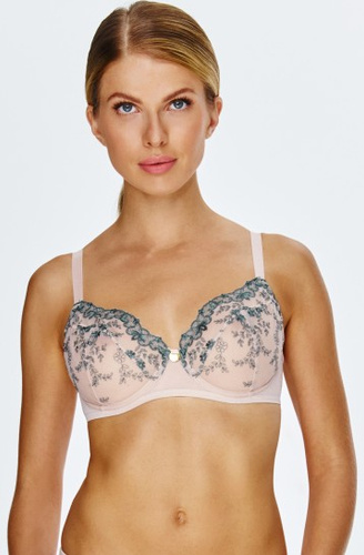 2551 Lupoline Bügel-BH mit floralem Muster, beige