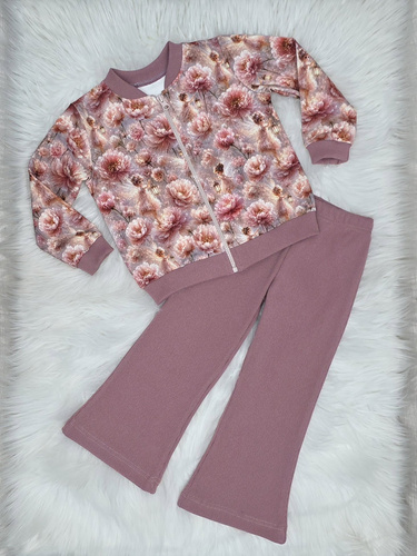 Bambarillo Wróżki – Mädchen Sweatjacke zum Knöpfen mit Blumenmuster, rosa