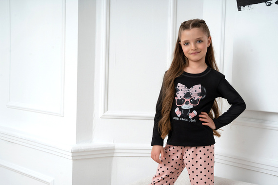 Bonilla Mädchen Schlafanzug Italian Fashion - schwarz/print 