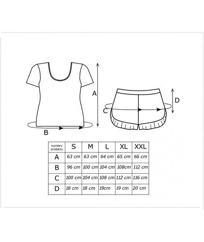 Bear Short Donna Damenpyjama – Baumwolle, festlich, mit Rüschen