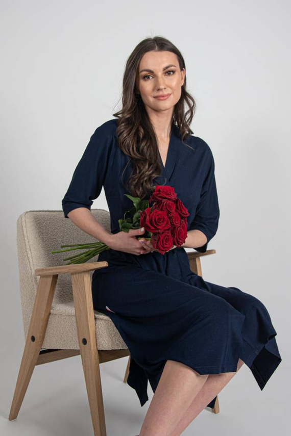 942 Visa Langer Morgenmantel De Lafense - navy blau