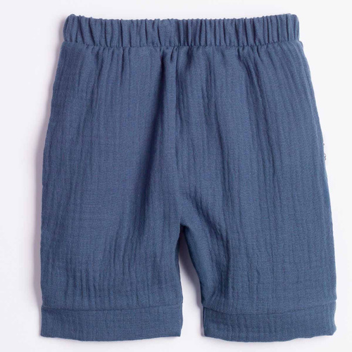 Jungen-Shorts Nicol 224372 Musselin 100% Baumwolle Sommer - Marineblau