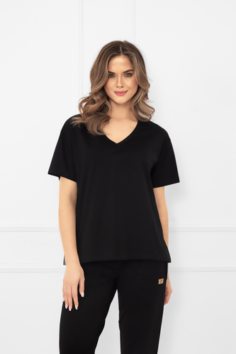 Klara - Damen-Kurzarmbluse | Italian Fashion schwarz
